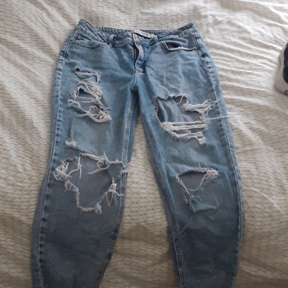 Distressed Mom Jeans